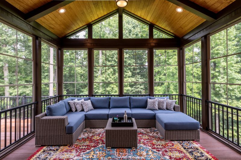 Summer sunroom with open windows